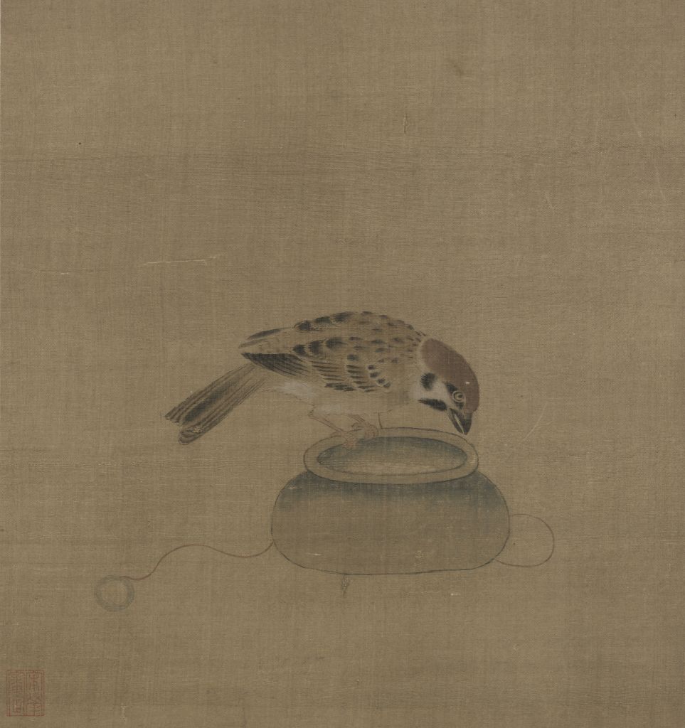 图片[1]-Drawing page of tame birds pecking down-China Archive